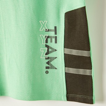 XYZ Printed T-shirt with Round Neck and Short Sleeves