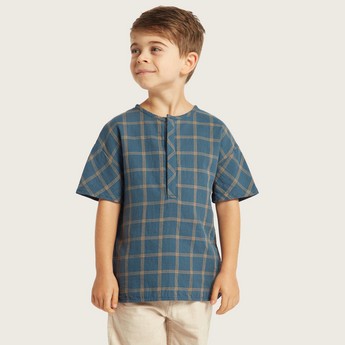 Eligo Checked Shirt with Short Sleeves