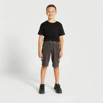 XYZ Panelled Shorts with Drawstring Closure and Pockets