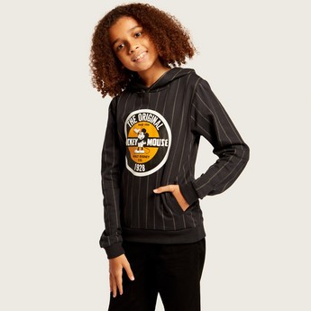 Disney Mickey Mouse Print Sweatshirt with Long Sleeves and Pockets