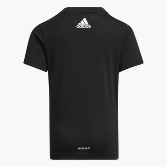 adidas Graphic Print Crew Neck T-shirt with Short Sleeves
