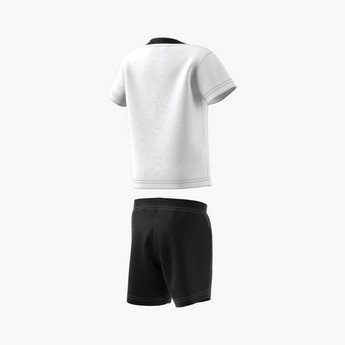 adidas Printed Round Neck T-shirt and Shorts Set