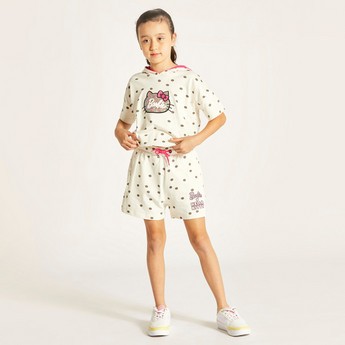 Sanrio Hello Kitty Print T-shirt and Shorts Set