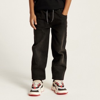 Juniors Solid Jeans with Drawstring Closure and Pockets