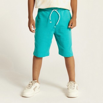 Juniors Solid Shorts with Drawstring Closure and Pockets