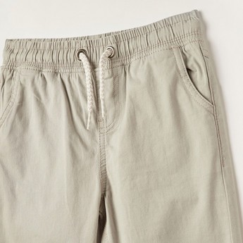 Juniors Solid Pants with Drawstring Closure and Pockets