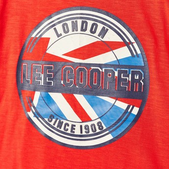 Lee Cooper Printed T-shirt with Crew Neck and Short Sleeves