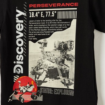 Discovery Graphic Print Crew Neck T-shirt with Short Sleeves