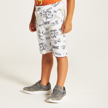 Juniors Printed Shorts with Drawstring Closure and Pockets