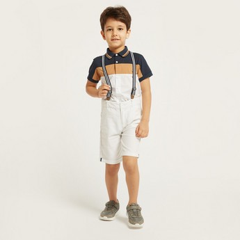 Juniors Solid Shorts with Suspenders