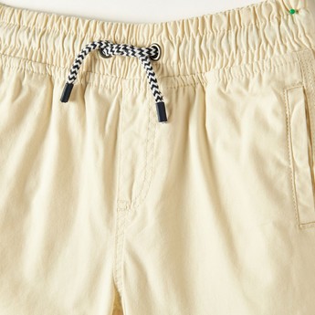 Juniors Solid Shorts with Pockets and Drawstring Closure