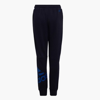 adidas Logo Print Joggers with Drawstring Closure and Pockets