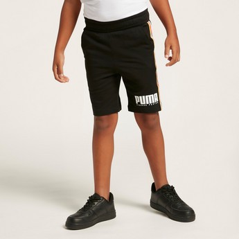 PUMA Logo Print Shorts with Alpha Tape Detail