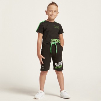 Expo 2020 Graphic Print Shorts with Drawstring Closure