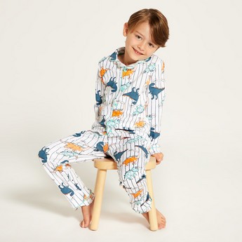 Juniors All Over Dinosaur Print Shirt and Pyjama Set