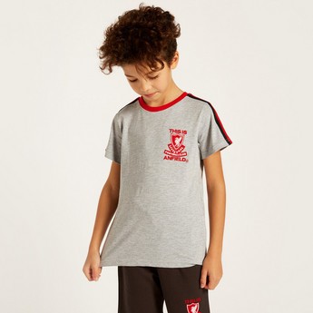 Liverpool Logo Detail Crew Neck T-shirt and Short Set