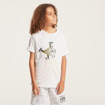 adidas Graphic Print T-shirt with Short Sleeves