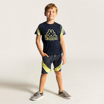 Kappa Printed Crew Neck T-shirt and Shorts Set