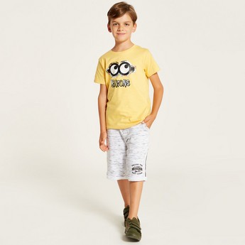 Despicable Me Print T-shirt with Crew Neck and Short Sleeves