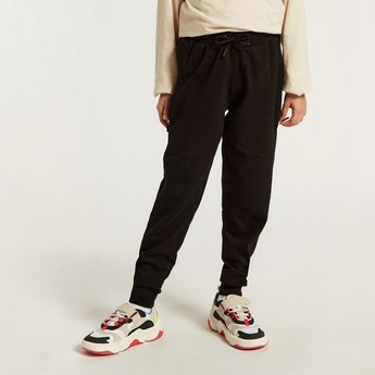 Juniors Printed Jog Pants with Pockets and Drawstring Closure