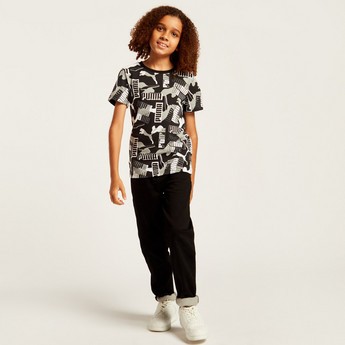 PUMA All-Over Printed T-shirt with Short Sleeves