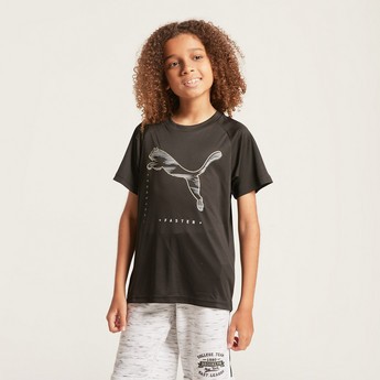 PUMA Graphic Print T-shirt with Short Sleeves