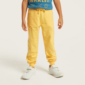 Juniors Solid Jog Pants with Pockets and Drawstring Closure