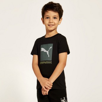 PUMA Printed T-shirt with Crew Neck and Short Sleeves