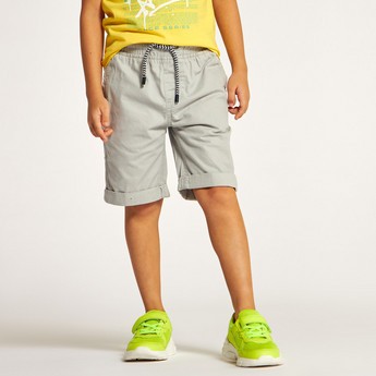 Juniors Solid Shorts with Pockets and Drawstring Closure