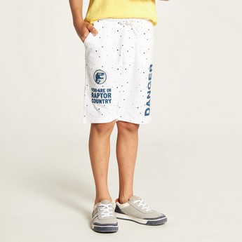 Juniors Printed Shorts with Pockets and Drawstring Closure