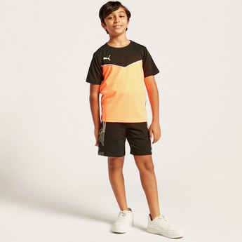 PUMA Panelled Round Neck T-shirt with Short Sleeves