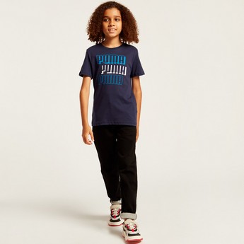 PUMA Graphic Print T-shirt with Short Sleeves