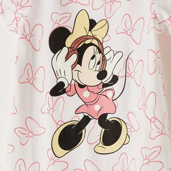 Disney Minnie Mouse Print Dress with Short Sleeves