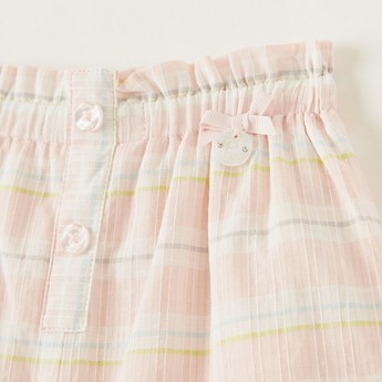 Giggles Striped Shorts with Button Detail and Elasticised Waistband