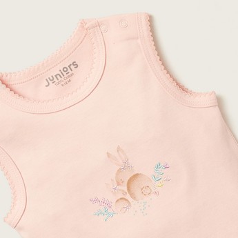 Juniors Embroidered Sleeveless Bodysuit