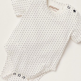 Giggles All-Over Printed Bodysuit with Short Sleeves