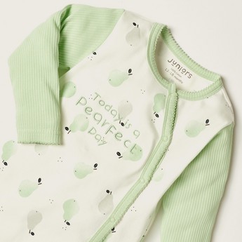 Juniors Pear Print Sleepsuit with Long Sleeves