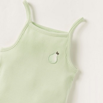 Juniors Ribbed Bodysuit with Spaghetti Straps