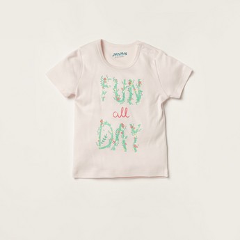 Juniors Printed Short Sleeve T-shirt and Pyjama Set