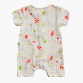 Tickle Tickle Organic Wild Maple Print Romper with Short Sleeves