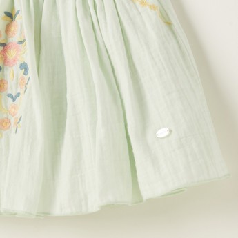 Giggles Floral Embroidered Skirt with Elasticised Waistband