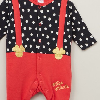 Disney Minnie Mouse Print Sleepsuit with Long Sleeves