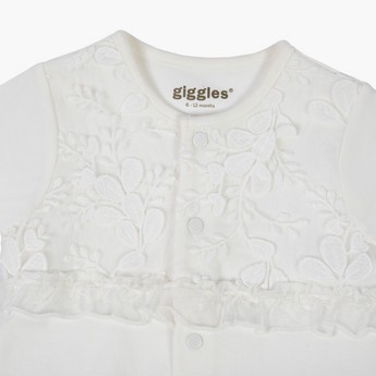 Giggles Textured Closed Feet Sleepsuit with Long Sleeves