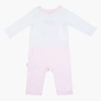 Giggles Textured Sleepsuit with Long Sleeves and Ruffle Detail