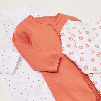 Juniors Printed Sleepsuit with Long Sleeves - Set of 3