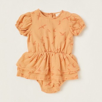 Love Earth Organic Printed Romper and Headband Set