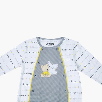 Juniors Printed Closed Feet Sleepsuit with Long Sleeves