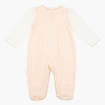 Juniors Striped Closed Feet Sleepsuit with Long Sleeves