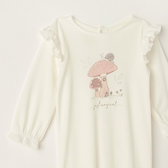 Love Earth Printed Organic Sleepsuit with Long Sleeves