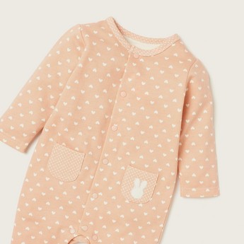 Giggles Printed Sleepsuit with Long Sleeves